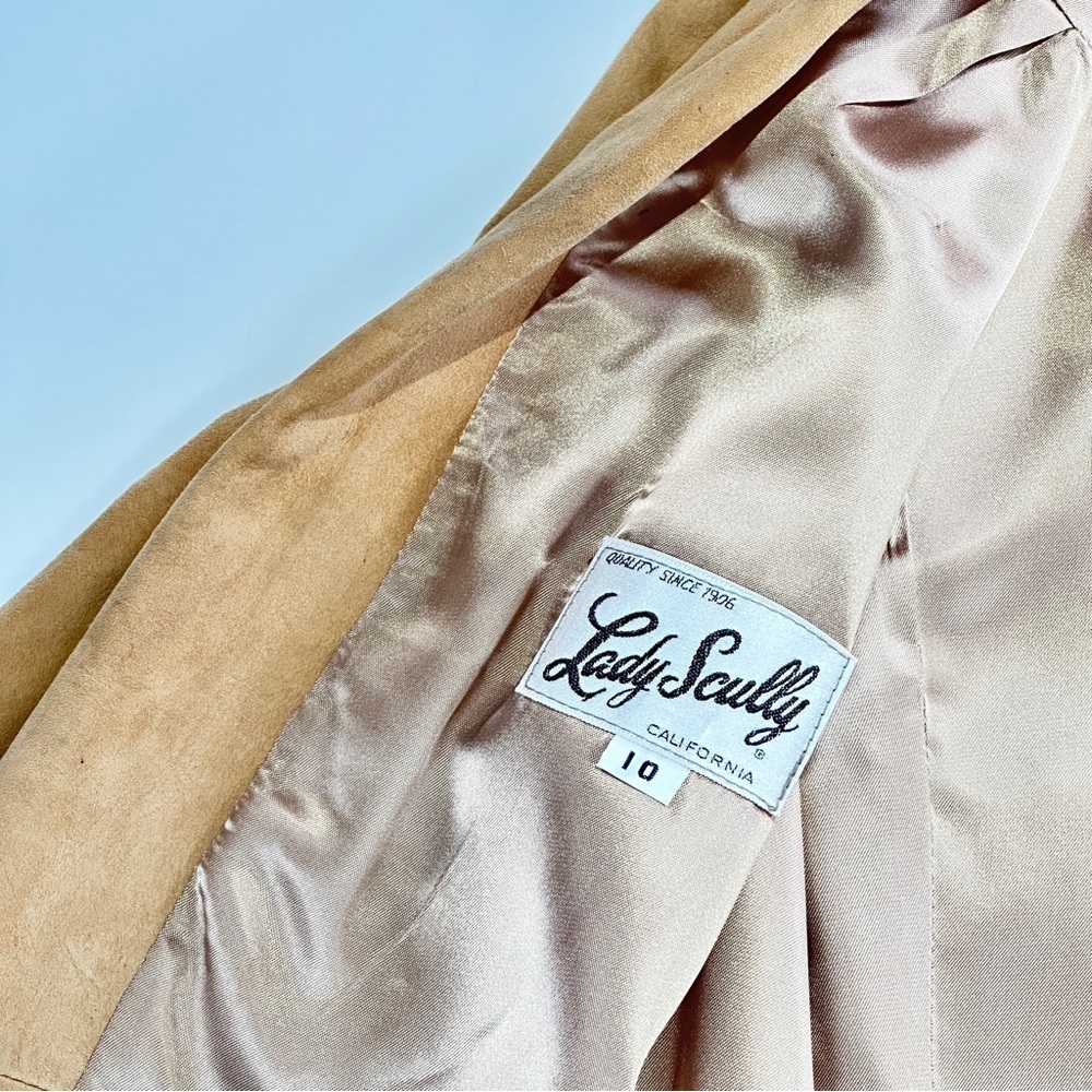 Lady Scully vintage boho suede open front jacket tan size 10 - Picture 9 of 15